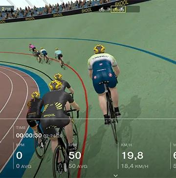 Image of a 3D velodrome belonging to the BKOOL cycling simulator